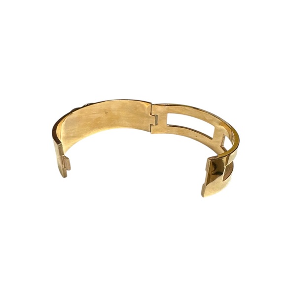 Gold Tone and Black Cuff Fashion Bracelet - Picture 6 of 7